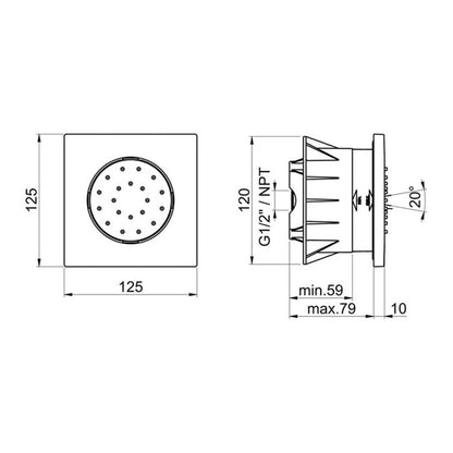 Bodyjet rond encastré 9926L4