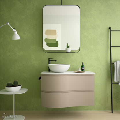 Vanity MAM 36 inches (900) 2 drawers (wall hung) OFFSET RIGHT Lacquer Color Finish