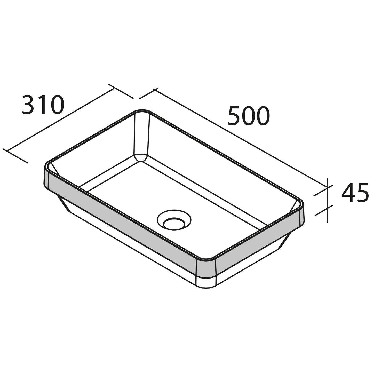 Semi-inset basin solid surface Mael Matte White