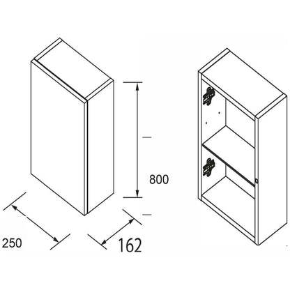 Wall hung storage unit 32 inches Alliance one door