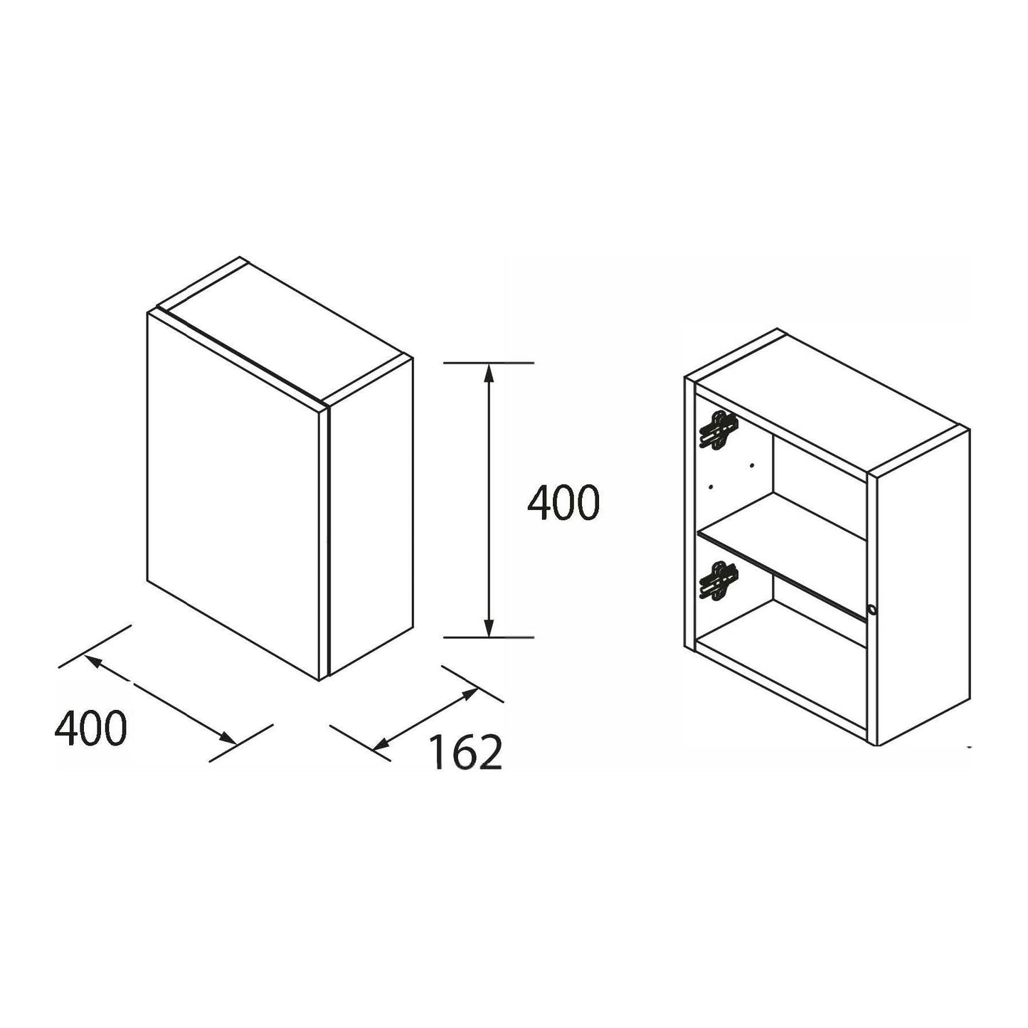 Wall hung storage unit 16 inches Alliance one door