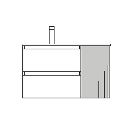 Meuble de rangement suspendu avec coin arrondi 12 pouces (300) Alliance Terracota Matte une porte réversible *COMMANDE SPÉCIALE*
