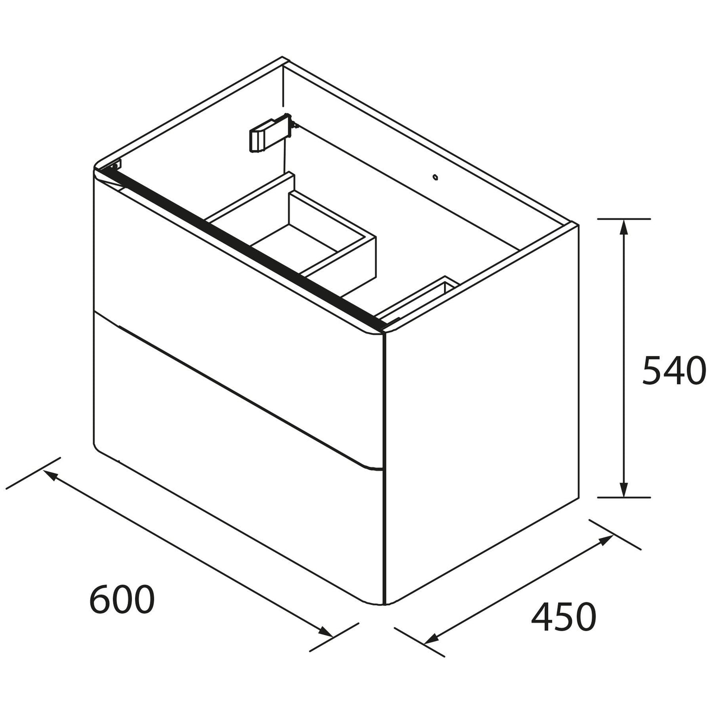 Vanity Uniiq 24 inches (600) 2 drawers Matte grey