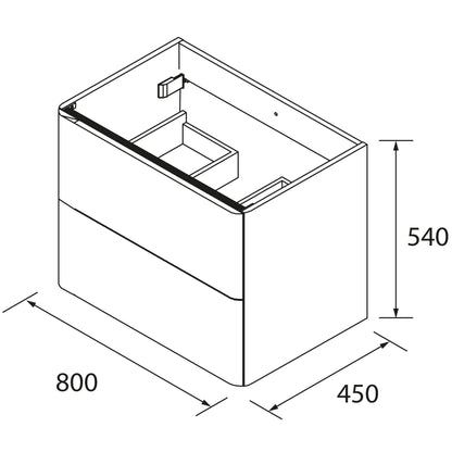 Vanity Uniiq 32 inches (800) 2 drawers Matte black