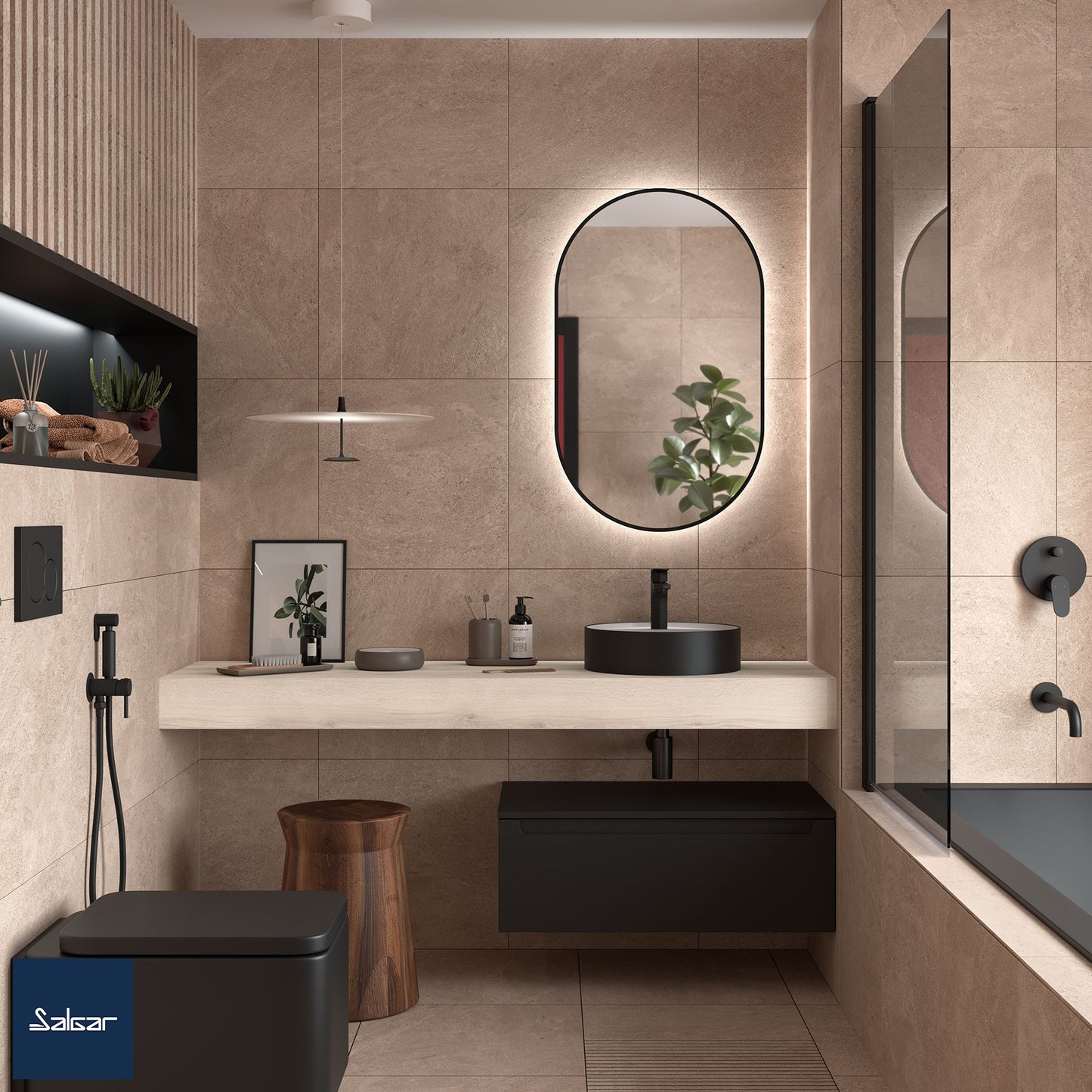 Lavabo integrato Compakt SINGLE Bali