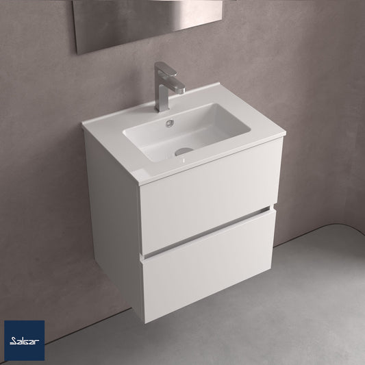 Countertop with integrated washbasin Porcelain Iberia S35 centered