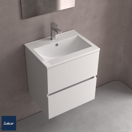 Countertop with integrated washbasin Porcelain Iberia S40 centered
