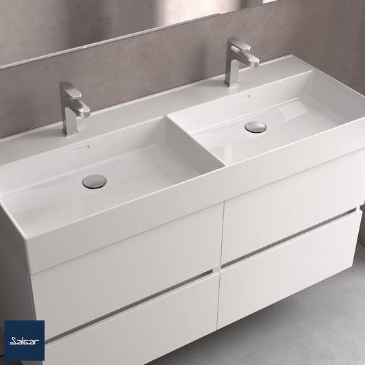 Countertop with integrated washbasin Porcelain DOUBLE Veneto