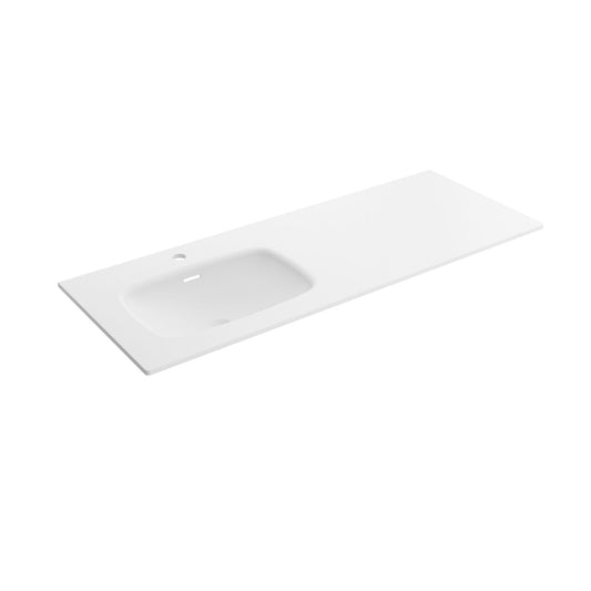 Plan de travail avec vasque intégrée LAGO Vasque simple en solid surface blanc mat