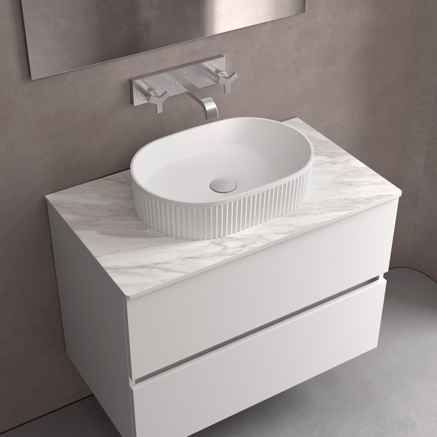 Vessel Porcelain Venice matte white
