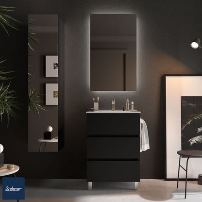 Linea Vanity Fussion 24 pollici (600) 3 cassetti Nero opaco