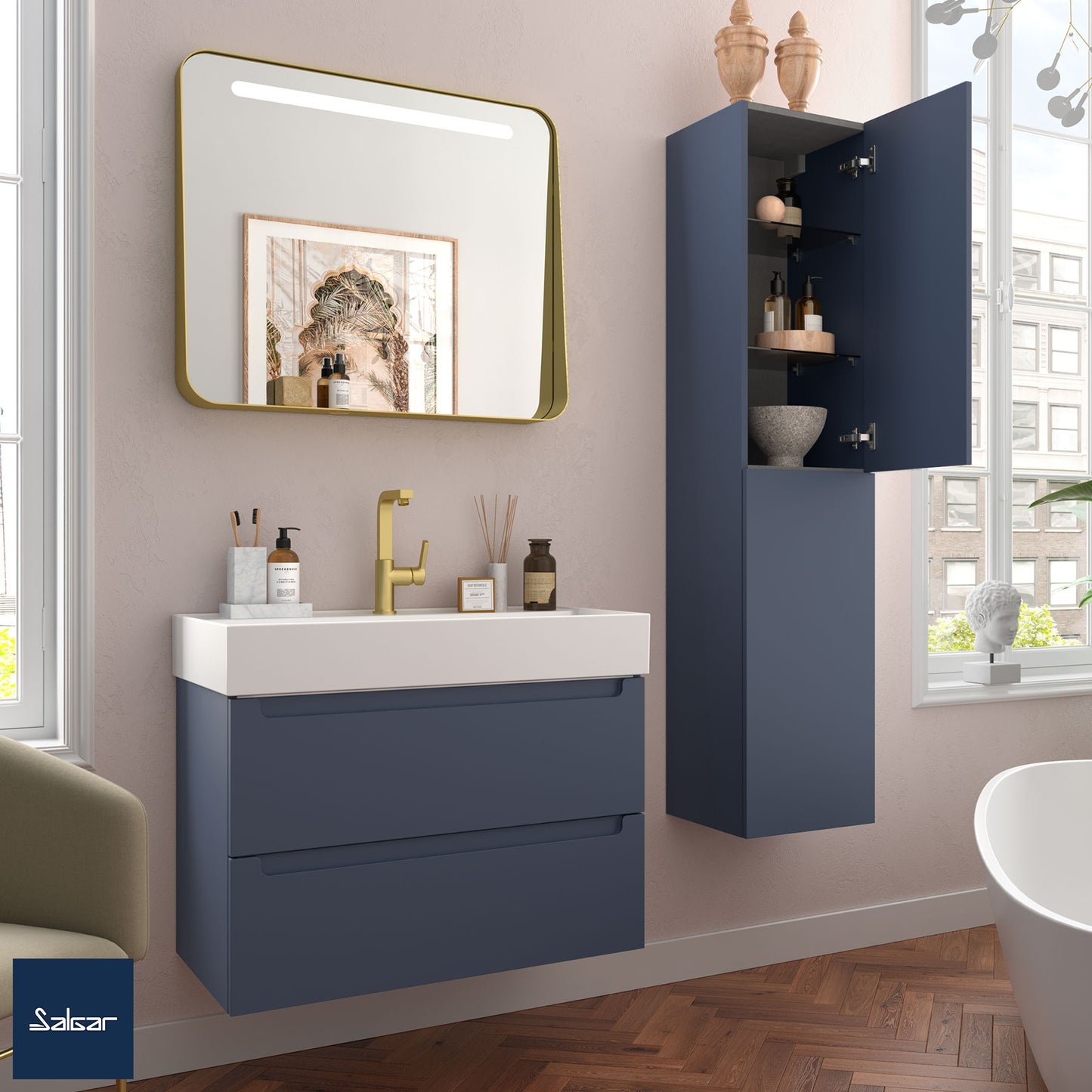 Vanity Monterrey 32 pollici (800) 2 cassetti Blu notte *Ordine speciale*