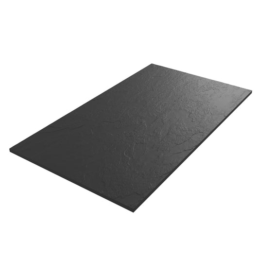 Piano con lavorazione ardesia nera solid surface