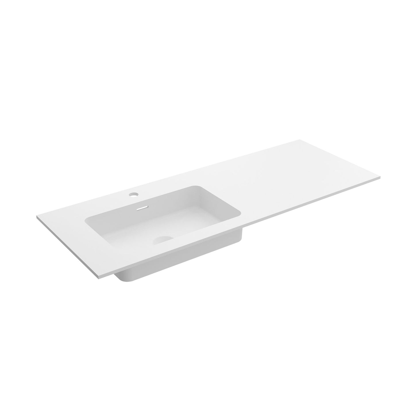 Piano d'appoggio con lavabo integrato NAILA Lavabo singolo in solid surface bianco opaco