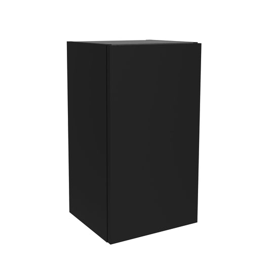 Wall hung storage unit 12 inches (300) Matte Black one door reversible