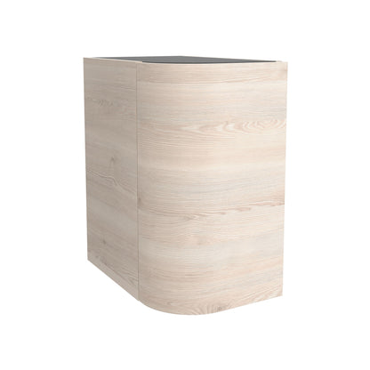 Wall hung storage unit with round corner 12 inches (300) Alliance Natural one door reversible