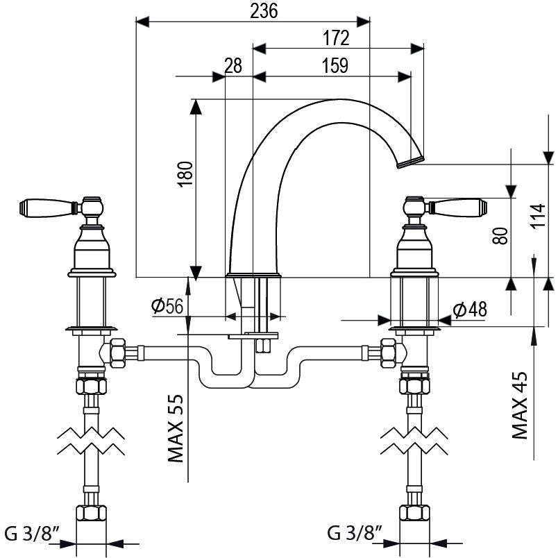 Lavabo faucet Classic 8 inches 843304
