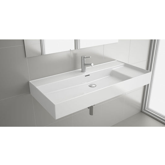Countertop with integrated washbasin porcelain and internal shelf Veneto