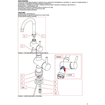 Bar or lavabo, single lever  faucet 123063-10 Palazzani