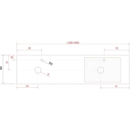 Piano di lavoro 12 mm Superficie solida bianco opaco