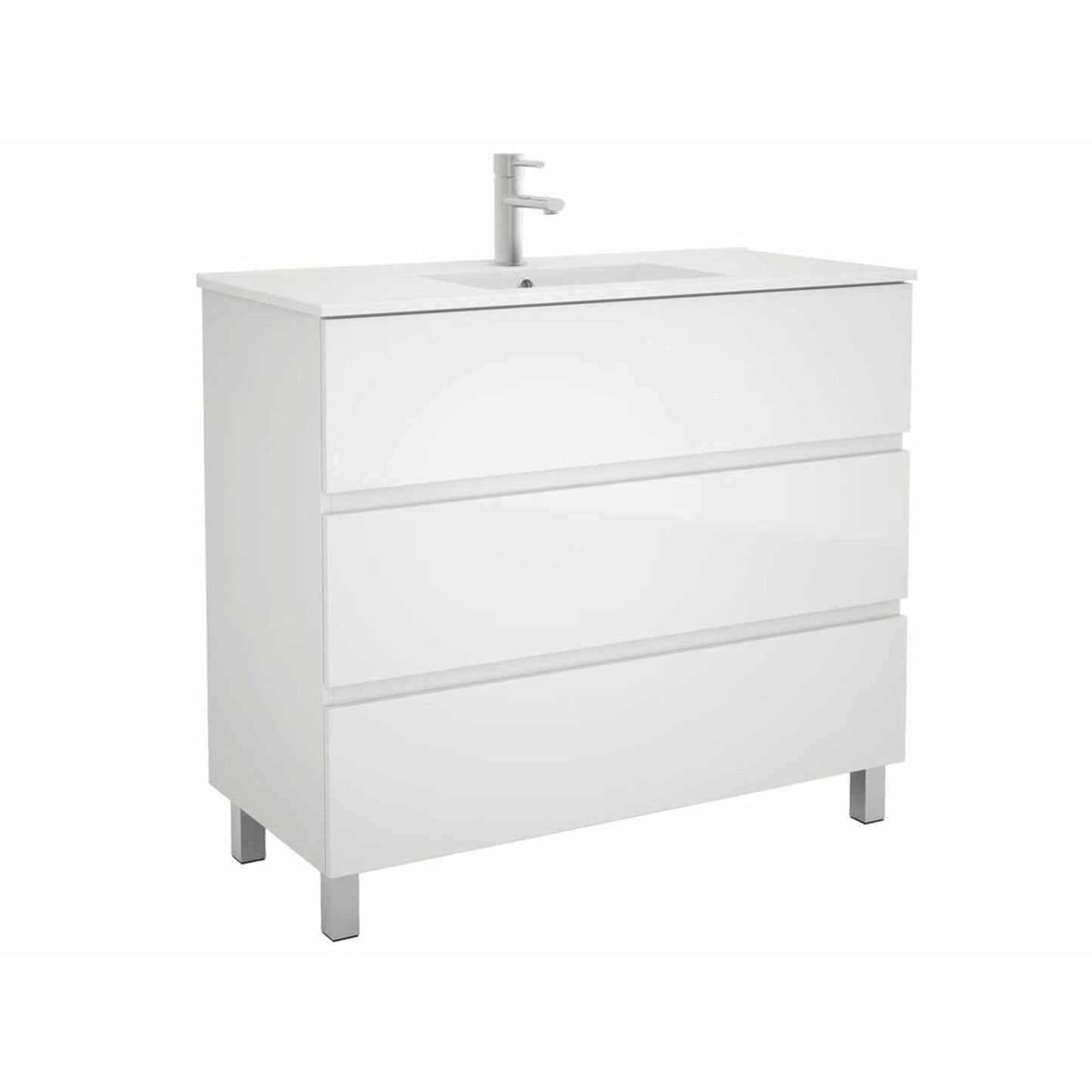 Vanity Fussion line 40 inches (1000) 3 drawers Gloss white