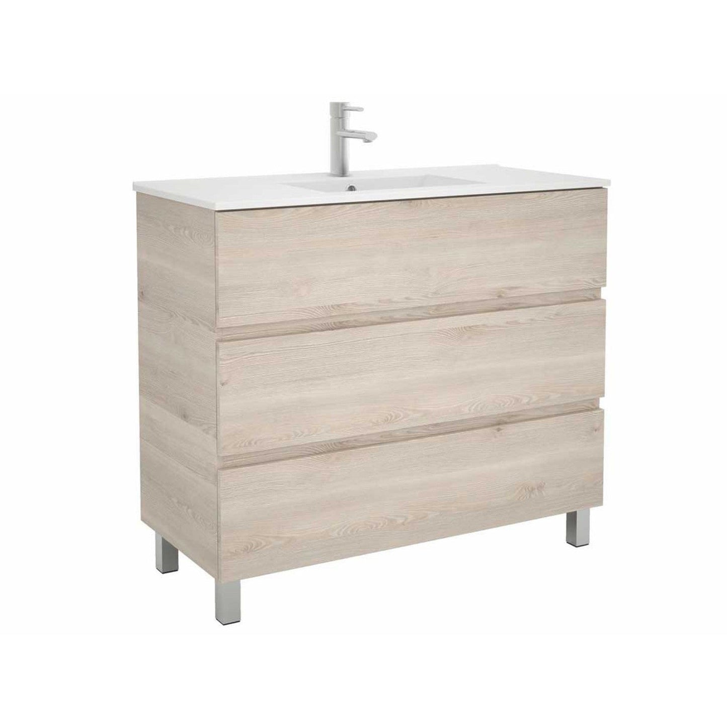 Vanity Fussion line 40 inches (1000) 3 drawers Natural