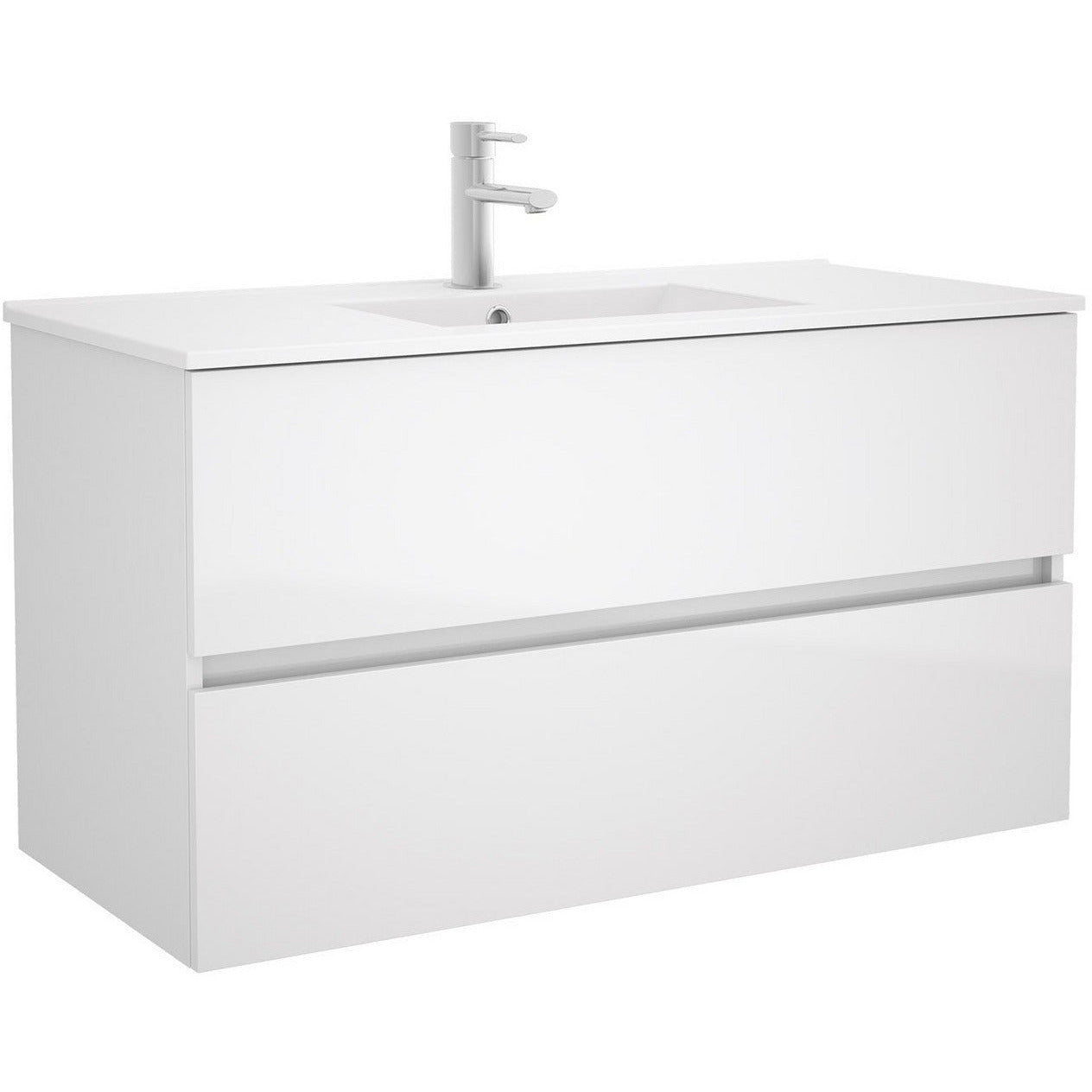 Vanity Fussion line 40 inches (1000) 2 drawers Gloss white