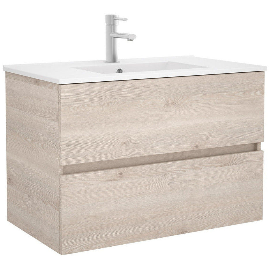 Vanity linea Fussion 32 pollici (800) 2 cassetti Naturale