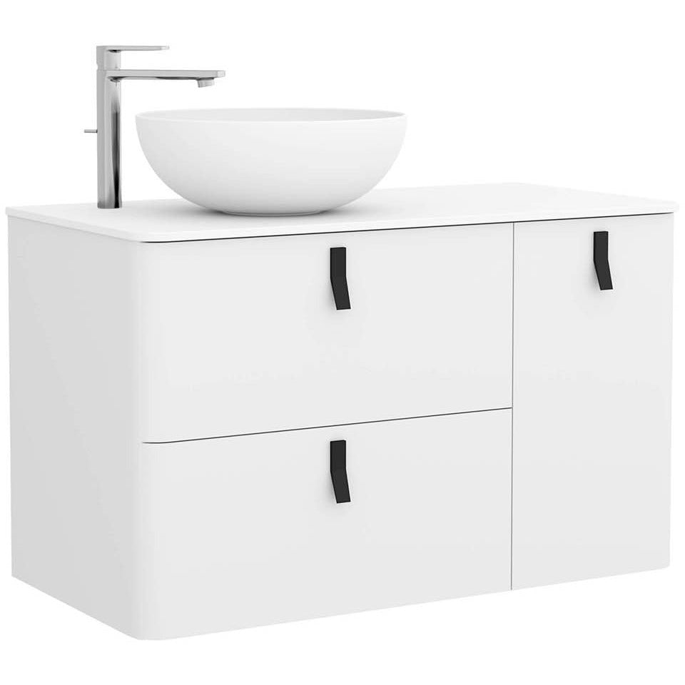 Vanity Uniiq 36 inches (900) 2 drawers + door offset matte white