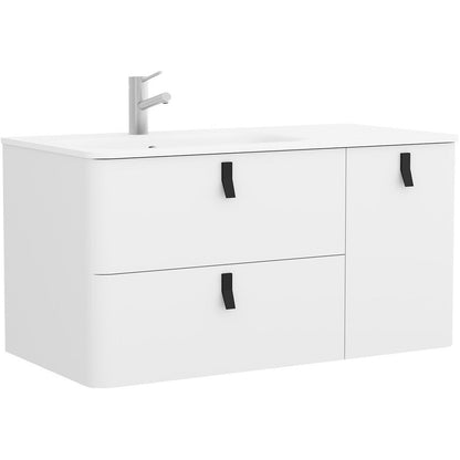 Vanity Uniiq 48 inches (1200) 2 drawers + door offset Matte white