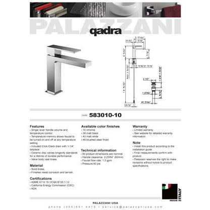 Lavabo faucet Qadra single lever 583010-CC