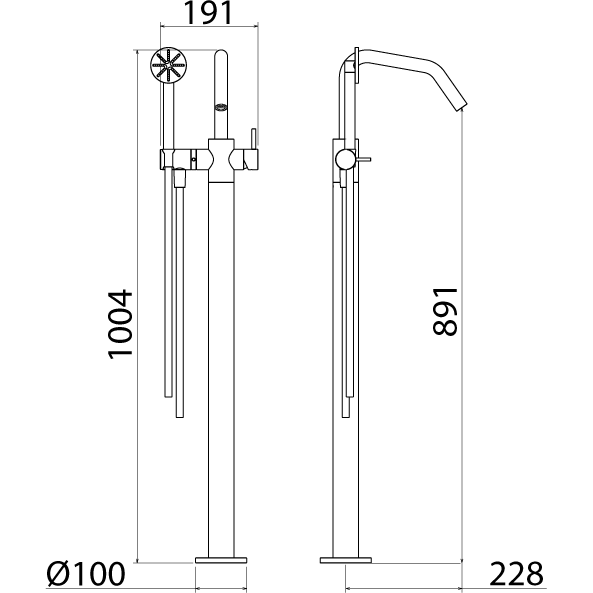 Bathtub faucet freestanding Deco stainless steel DEC082