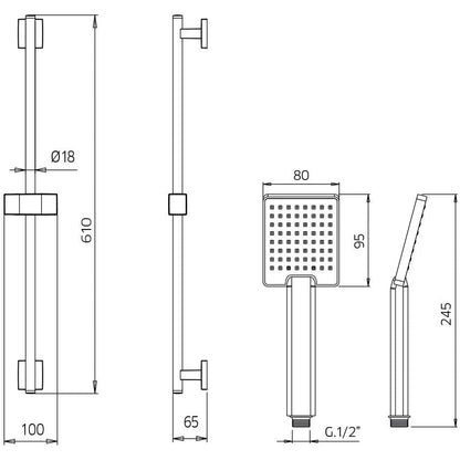 Shower rail kit 992050