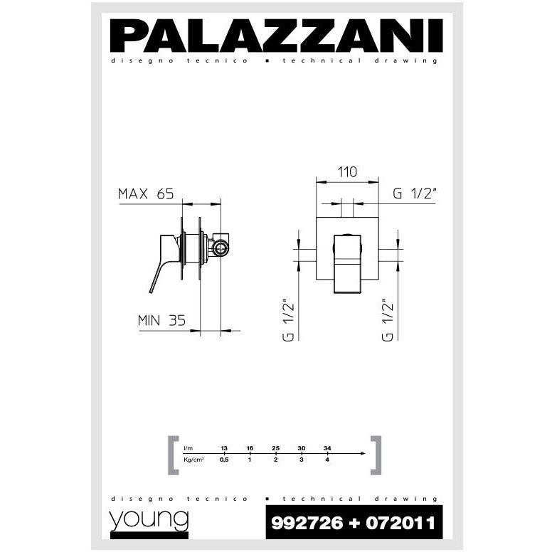 Shower valve Young pressure balanced 1 function 072010-PB-10