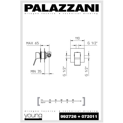 Shower valve Young pressure balanced 1 function 072010-PB-10