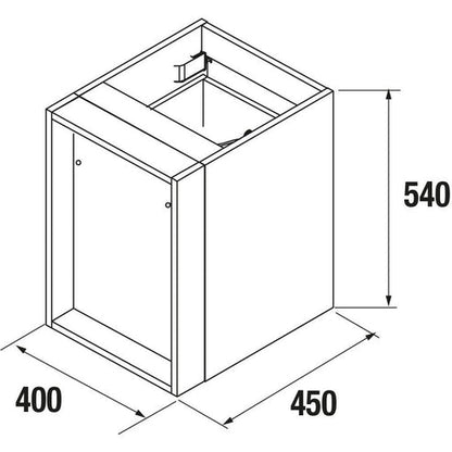 Wall hung storage unit 16 Inches (400) Sbiancato