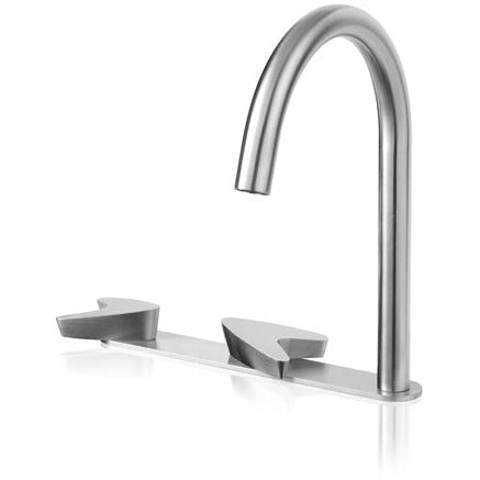 Lavabo faucet Arrow 3 holes stainless steel with base plate ARW122