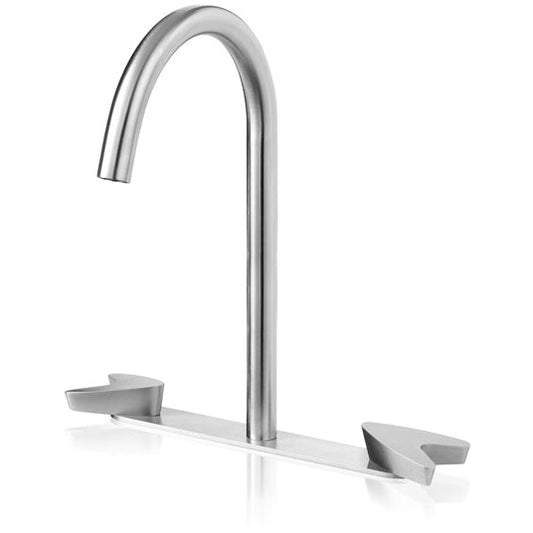 Lavabo faucet Arrow stainless steel tall spout with base plate ARW130