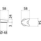 Shut off valve wall mount stainless steel 1/2 inch ARW304