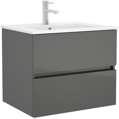 Vanity Fussion line 28 inches (700) 2 drawers Gloss grey