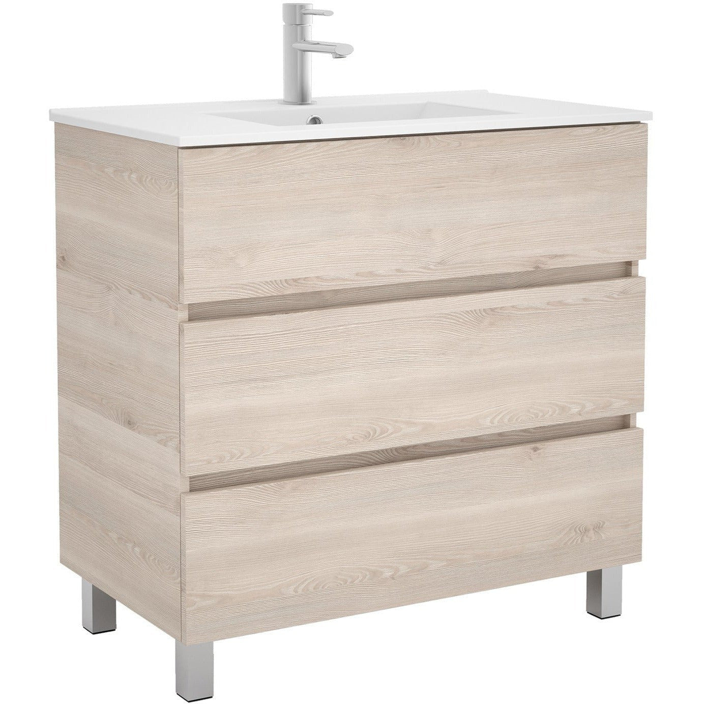 Vanity Fussion line 36 inches (900) 3 drawers Natural