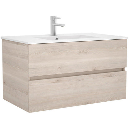 Vanity linea Fussion 36 pollici (900) 2 cassetti Naturale