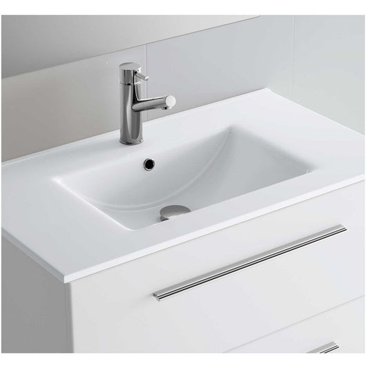 Lavabo intégré centré en porcelaine Iberia