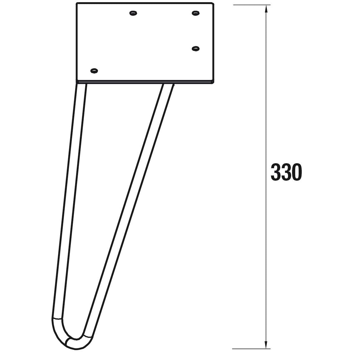 Legs steel Uniiq matte black 13"