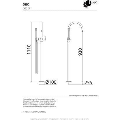 Bathtub faucet freestanding Deco stainless steel DEC071