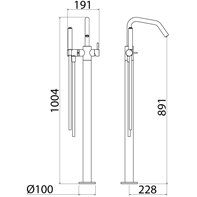 Bathtub faucet freestanding Deco stainless steel DEC081