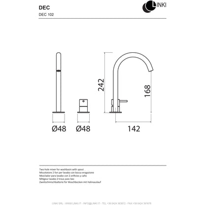 Lavabo faucet single lever Deco detached spout stainless steel DEC102