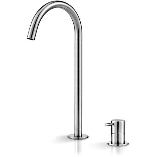 Lavabo faucet single lever Deco tall spout stainless steel DEC113