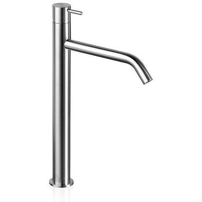 Lavabo faucet single lever vessel Deco tall spout stainless steel DEC303