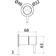 Shut off valve cold Deco stainless steel DEC413